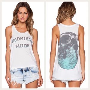 Junk Food Midnight Moon White Tank Sz XS
